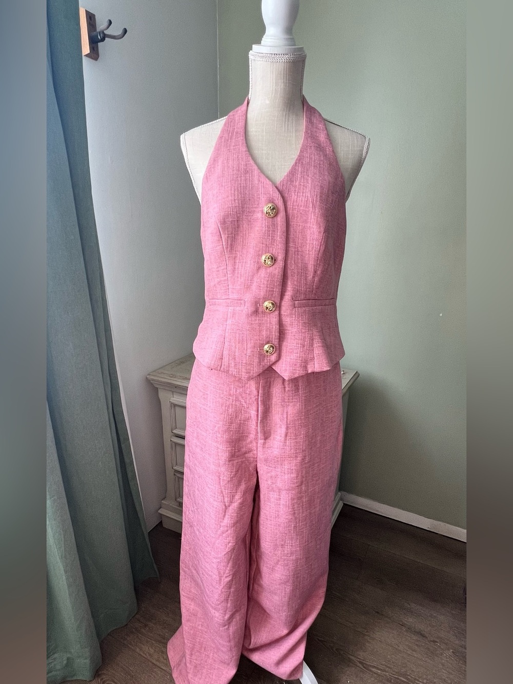 Commense Halter Vest & Wide Leg Pants Set size L - Picture 2 of 10